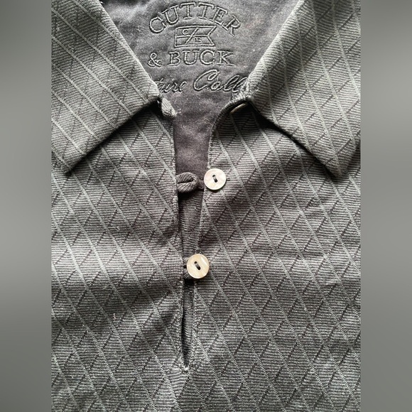 NWT Cutter & Buck Signature Collection Black Textured Athletic Polo Shirt Medium - Picture 9 of 11